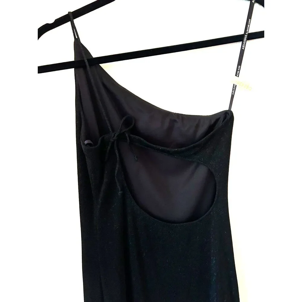 VTG ARIANNA by Rachel Kaye Women's 6 Y2K Prom‎ Dress whimsigoth black/metallic
